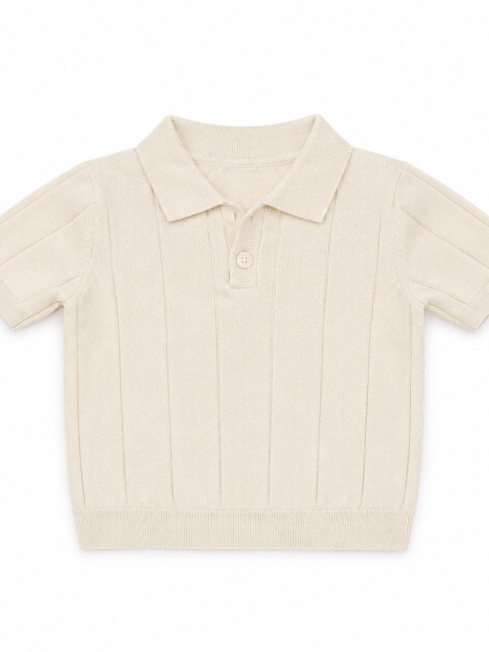 H&M Cream Short-Sleeve Polo Knit Top for Kids